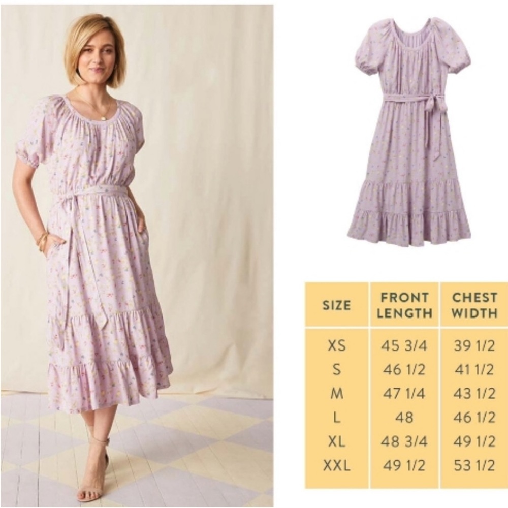 NWT Matilda Jane Lilac Artist Floral Midi Dress Large